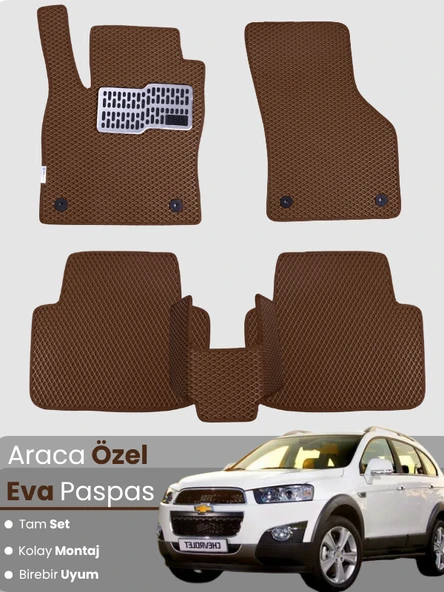 CHEVROLET CAPTİVA (2011-2015) Uyumlu EVA Paspas Tam Set–Araca Özel,Su Geçirmez,Kolay Montaj ürün görseli 1