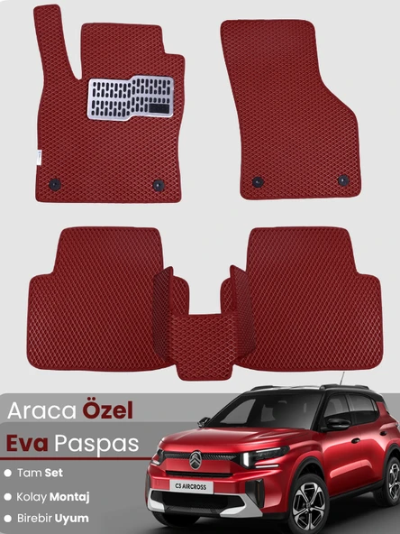 CİTROEN C3 AİRCROSS (2017-2025) Uyumlu EVA Paspas Tam Set–Araca Özel,Su Geçirmez,Kolay Montaj ürün görseli 1