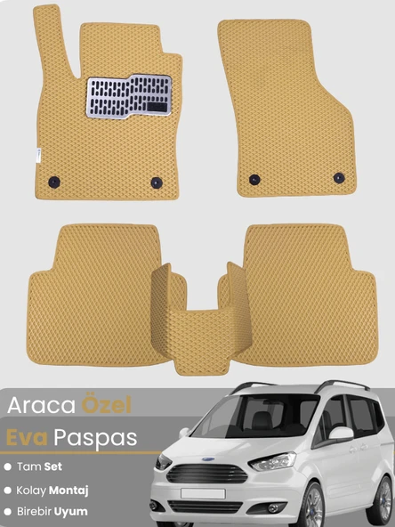 FORD COURIER (2013-2023) Uyumlu EVA Paspas Tam Set–Araca Özel,Su Geçirmez,Kolay Montaj ürün görseli 1
