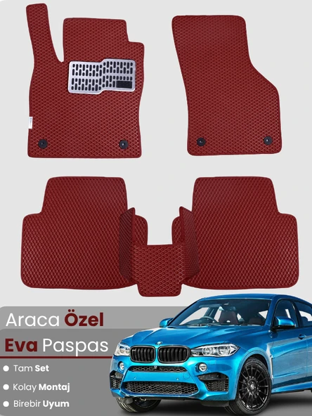 BMW X6 E71 (2008-2014) Uyumlu EVA Paspas Tam Set–Araca Özel,Su Geçirmez,Hızlı ve Kolay Montaj ürün görseli 1