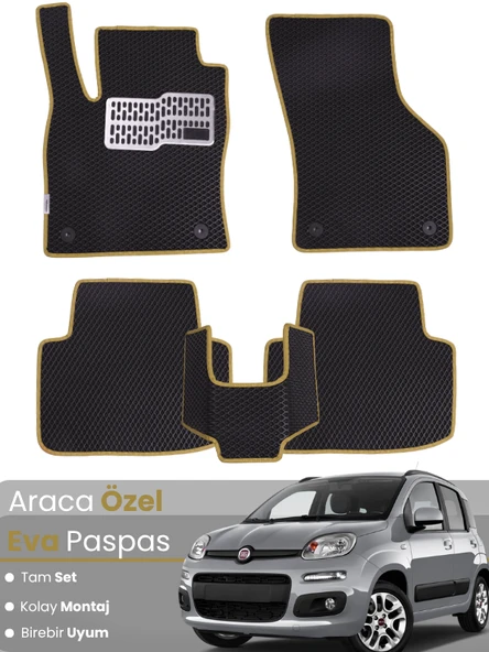 FİAT PANDA (2012-2021) Uyumlu EVA Paspas Tam Set–Araca Özel,Su Geçirmez,Hızlı ve Kolay Montaj ürün görseli 1