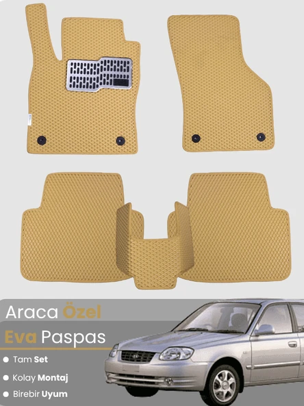 HYUNDAİ ACCENT ADMİRE (1999-2005) Uyumlu EVA Paspas Tam Set–Araca Özel,Kolay Montaj ürün görseli 1