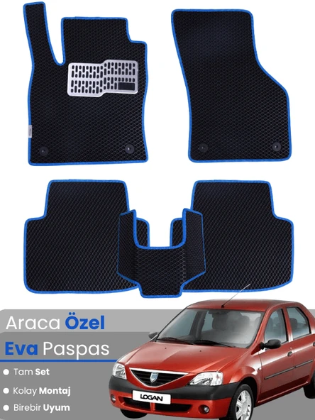 DACİA LOGAN (2004-2012) Uyumlu EVA Paspas Tam Set–Araca Özel,Su Geçirmez,Hızlı ve Kolay Montaj ürün görseli 1