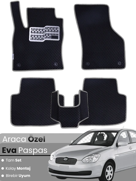 HYUNDAİ ACCENT ERA (2005-2011) Uyumlu EVA Paspas Tam Set–Araca Özel,Kolay Montaj,Su Geçirmez ürün görseli 1