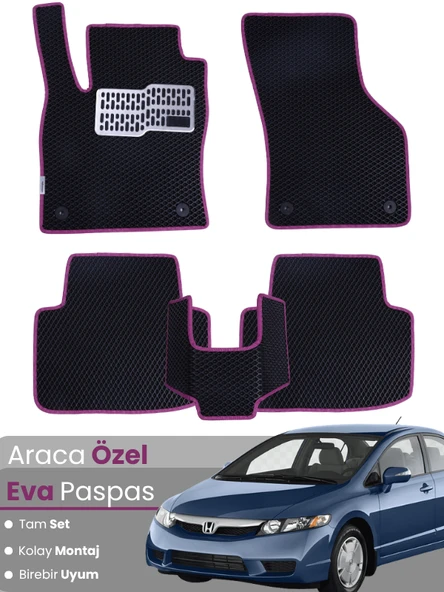 HONDA CİVİC FD6 SEDAN-(2006-2011) Uyumlu EVA Paspas Tam Set–Araca Özel,Su Geçirmez ürün görseli 1