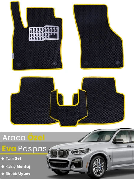 BMW X3 G01 (2017-2024) Uyumlu EVA Paspas Tam Set–Araca Özel,Su Geçirmez,Hızlı ve Kolay Montaj ürün görseli 1