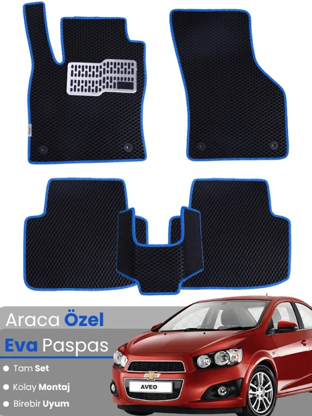 CHEVROLET AVEO (2012-2015) Uyumlu EVA Paspas Tam Set–Araca Özel,Su Geçirmez,Kolay Montaj ürün görseli 1
