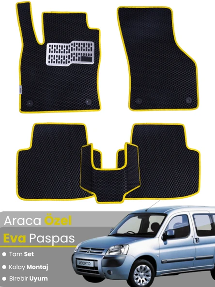 CİTROEN BERLİNGO (2008-2018) Uyumlu EVA Paspas Tam Set–Araca Özel,Su Geçirmez,Kolay Montaj ürün görseli 1