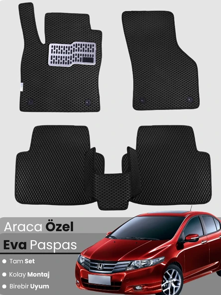 HONDA CİTY (2008-2013) Uyumlu EVA Paspas Tam Set–Araca Özel,Su Geçirmez,Kolay Montaj ürün görseli 1