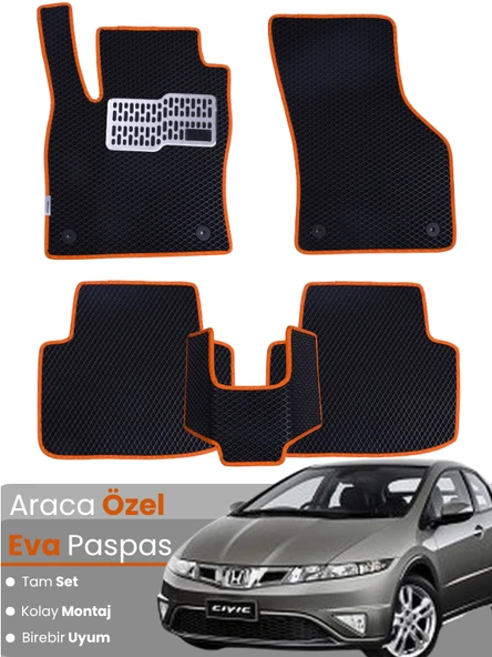 HONDA CİVİC-FK/FN HATCHBACK 5 KAPI (2006-2012) Uyumlu EVA Paspas Tam Set–Araca Özel ürün görseli 1