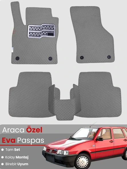 FİAT UNO (1987-2000) Uyumlu EVA Paspas Tam Set–Araca Özel,Su Geçirmez,Hızlı ve Kolay Montaj ürün görseli 1
