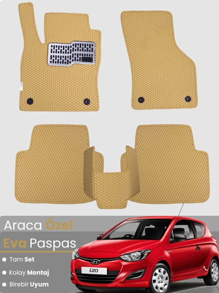 HYUNDAİ i20 (2008-2014) Uyumlu EVA Paspas Tam Set–Araca Özel,Kolay Montaj,Su Geçirmez ürün görseli 1