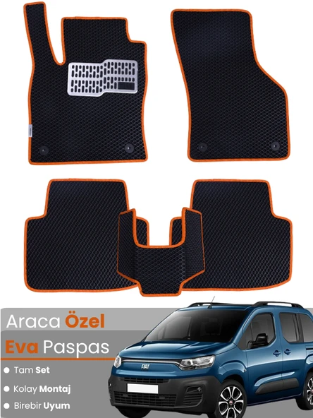 FİAT DOBLO (2022-2025) Uyumlu EVA Paspas Tam Set–Araca Özel,Su Geçirmez,Kolay Montaj ürün görseli 1