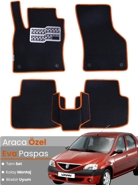 DACİA LOGAN (2004-2012) Uyumlu EVA Paspas Tam Set–Araca Özel,Su Geçirmez,Hızlı ve Kolay Montaj ürün görseli 1