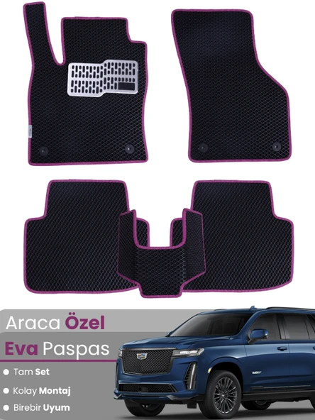 CADİLLAC ESCALADE (2021-2024) Uyumlu EVA Paspas Tam Set–Araca Özel,Su Geçirmez,Hızlı ve Kolay Montaj ürün görseli 1