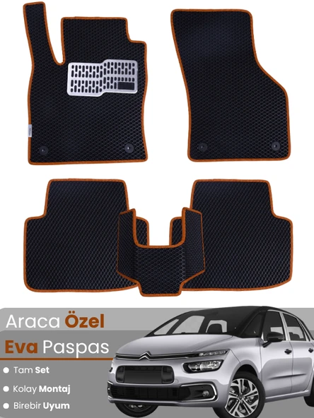 CİTROEN C4 PİCASSO (2013-2022) Uyumlu EVA Paspas Tam Set–Araca Özel,Su Geçirmez,Kolay Montaj ürün görseli 1