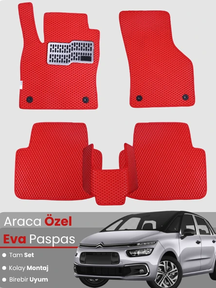 CİTROEN C4 PİCASSO (2013-2022) Uyumlu EVA Paspas Tam Set–Araca Özel,Su Geçirmez,Kolay Montaj ürün görseli 1