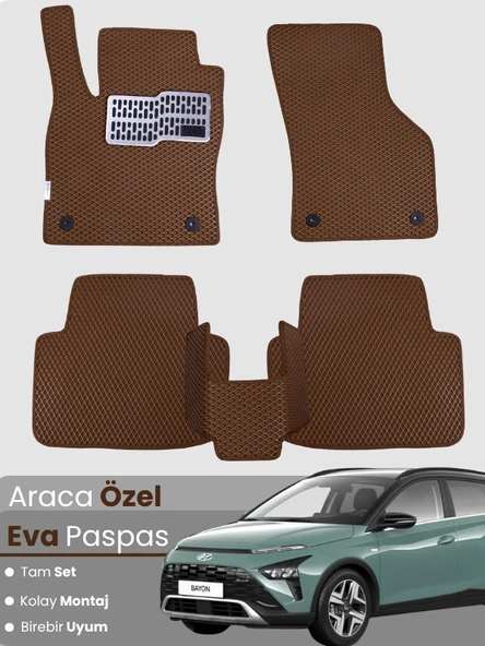 HYUNDAİ BAYON (2021-2025) Uyumlu EVA Paspas Tam Set–Araca Özel,Kolay Montaj,Su Geçirmez ürün görseli 1