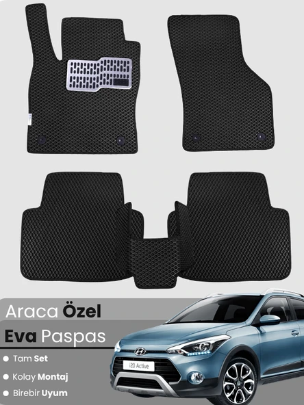 HYUNDAİ i20 ACTİVE (2015-2019) Uyumlu EVA Paspas Tam Set–Araca Özel,Kolay Montaj,Su Geçirmez ürün görseli 1