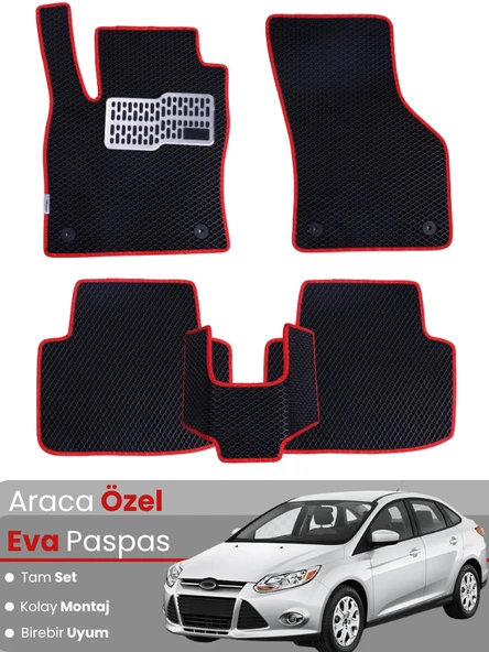 FORD FOCUS 3 (2011-2014) Uyumlu EVA Paspas Tam Set–Araca Özel,Su Geçirmez,Kolay Montaj ürün görseli 1