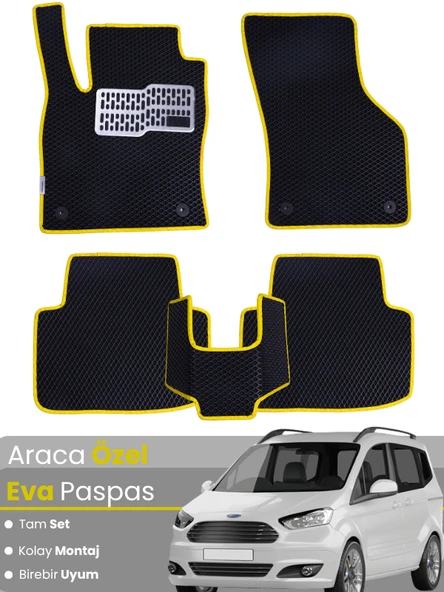 FORD COURIER (2013-2023) Uyumlu EVA Paspas Tam Set–Araca Özel,Su Geçirmez,Kolay Montaj ürün görseli 1