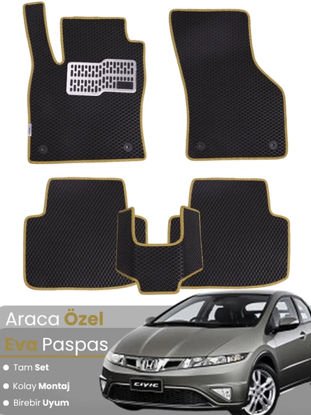 HONDA CİVİC-FK/FN HATCHBACK 5 KAPI (2006-2012) Uyumlu EVA Paspas Tam Set–Araca Özel ürün görseli 1