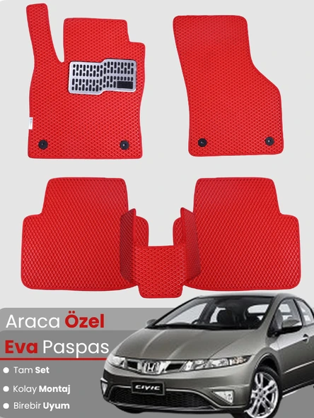 HONDA CİVİC-FK/FN HATCHBACK 5 KAPI (2006-2012) Uyumlu EVA Paspas Tam Set–Araca Özel ürün görseli 1