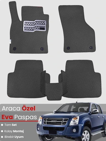 ISUZU  D-MAX (2002-2012) Uyumlu EVA Paspas Tam Set–Araca Özel,Kolay Montaj,Su Geçirmez ürün görseli 1