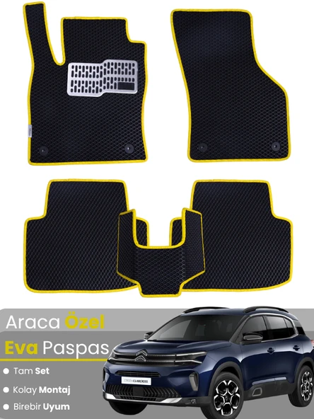 CİTROEN C5 AİRCROSS (2017-2023) Uyumlu EVA Paspas Tam Set–Araca Özel,Su Geçirmez,Kolay Montaj ürün görseli 1