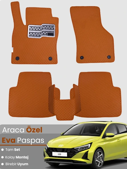 HYUNDAİ i20 (2020-2025) Uyumlu EVA Paspas Tam Set–Araca Özel,Kolay Montaj,Su Geçirmez ürün görseli 1