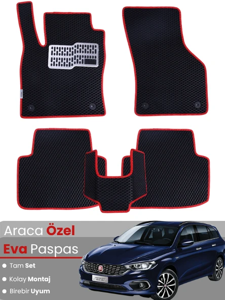 FİAT EGEA STATİONWAGON (2017-2025) Uyumlu EVA Paspas Tam Set–Araca Özel,Su Geçirmez ürün görseli 1