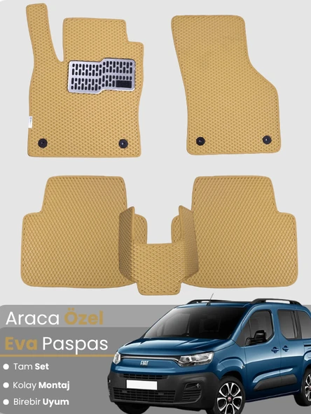 FİAT DOBLO (2022-2025) Uyumlu EVA Paspas Tam Set–Araca Özel,Su Geçirmez,Kolay Montaj ürün görseli 1