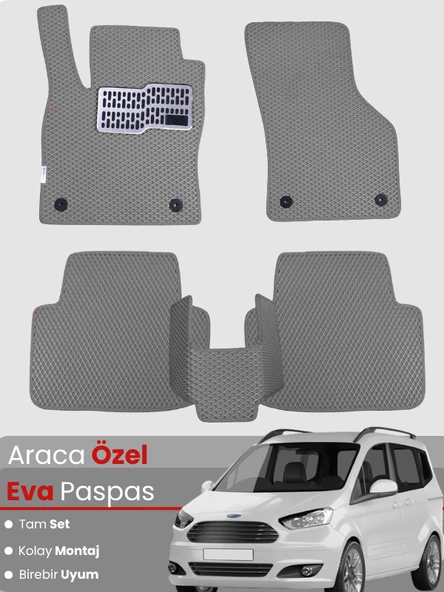 FORD COURIER (2013-2023) Uyumlu EVA Paspas Tam Set–Araca Özel,Su Geçirmez,Kolay Montaj ürün görseli 1