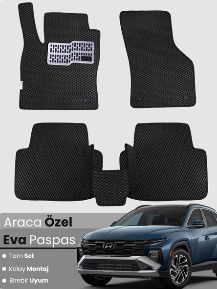 HYUNDAİ TUCSON (2020-2025) Uyumlu EVA Paspas Tam Set–Araca Özel,Kolay Montaj,Su Geçirmez ürün görseli 1