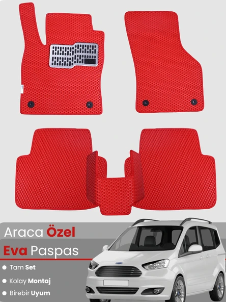 FORD COURIER (2013-2023) Uyumlu EVA Paspas Tam Set–Araca Özel,Su Geçirmez,Kolay Montaj ürün görseli 1