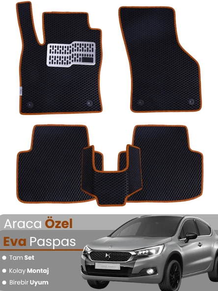 CİTROEN DS4 (2011-2018) Uyumlu EVA Paspas Tam Set–Araca Özel,Su Geçirmez,Kolay Montaj ürün görseli 1