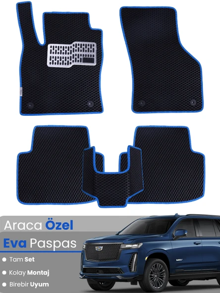 CADİLLAC ESCALADE (2021-2024) Uyumlu EVA Paspas Tam Set–Araca Özel,Su Geçirmez,Hızlı ve Kolay Montaj ürün görseli 1