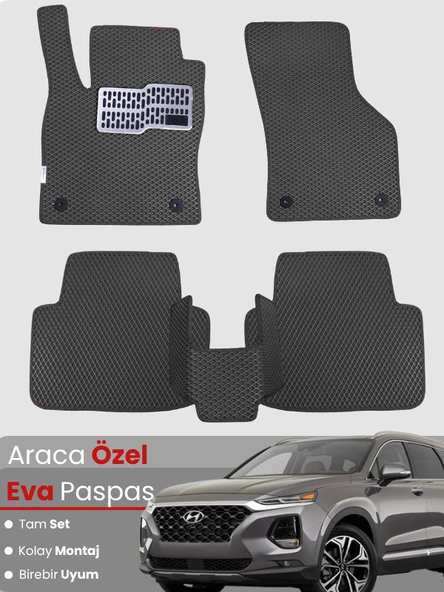 HYUNDAİ SANTAFE (2018-2023) Uyumlu EVA Paspas Tam Set–Araca Özel,Kolay Montaj,Su Geçirmez ürün görseli 1