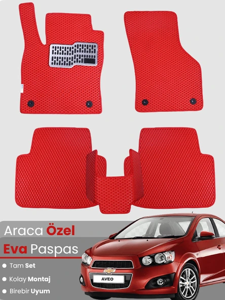 CHEVROLET AVEO (2012-2015) Uyumlu EVA Paspas Tam Set–Araca Özel,Su Geçirmez,Kolay Montaj ürün görseli 1