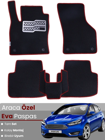 FORD FOCUS 3.5 HATCHBACK (2015-2018) Uyumlu EVA Paspas Tam Set–Araca Özel,Su Geçirmez ürün görseli 1