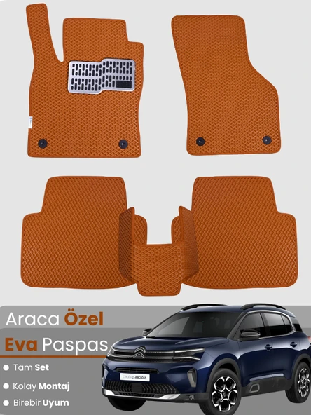 CİTROEN C5 AİRCROSS (2017-2023) Uyumlu EVA Paspas Tam Set–Araca Özel,Su Geçirmez,Kolay Montaj ürün görseli 1