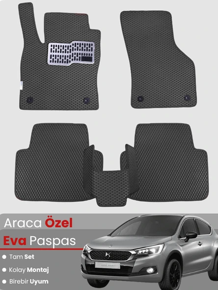 CİTROEN DS4 (2011-2018) Uyumlu EVA Paspas Tam Set–Araca Özel,Su Geçirmez,Kolay Montaj ürün görseli 1