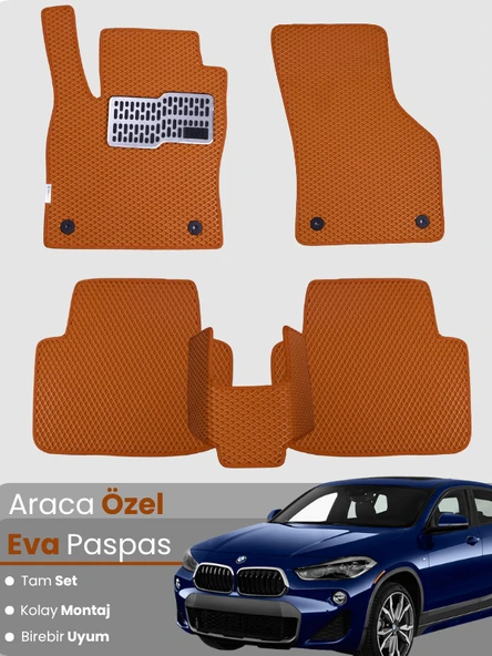 BMW X2 F39 (2017-2023) Uyumlu EVA Paspas Tam Set–Araca Özel,Su Geçirmez,Hızlı ve Kolay Montaj ürün görseli 1