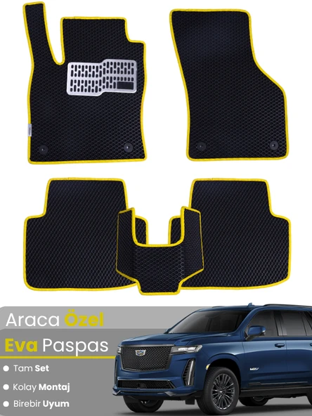 CADİLLAC ESCALADE (2021-2024) Uyumlu EVA Paspas Tam Set–Araca Özel,Su Geçirmez,Hızlı ve Kolay Montaj ürün görseli 1