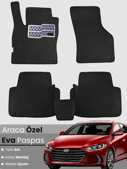 HYUNDAİ ELANTRA (2016-2020) Uyumlu EVA Paspas Tam Set–Araca Özel,Kolay Montaj,Su Geçirmez ürün görseli 1