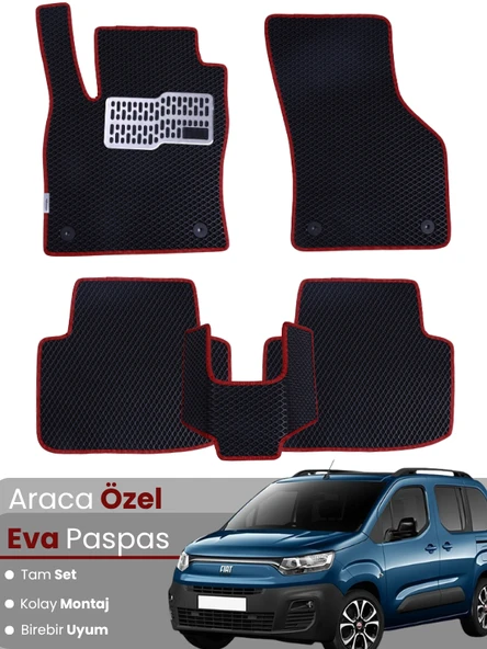 FİAT DOBLO (2022-2025) Uyumlu EVA Paspas Tam Set–Araca Özel,Su Geçirmez,Kolay Montaj ürün görseli 1