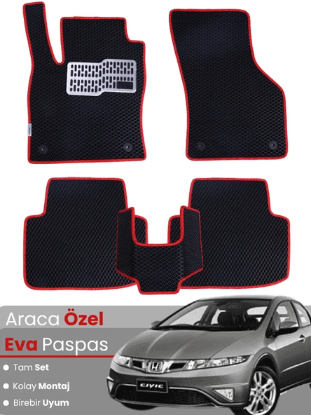 HONDA CİVİC EURO HATCHBACK (2003-2005) Uyumlu EVA Paspas Tam Set–Araca Özel Tasarım ürün görseli 1