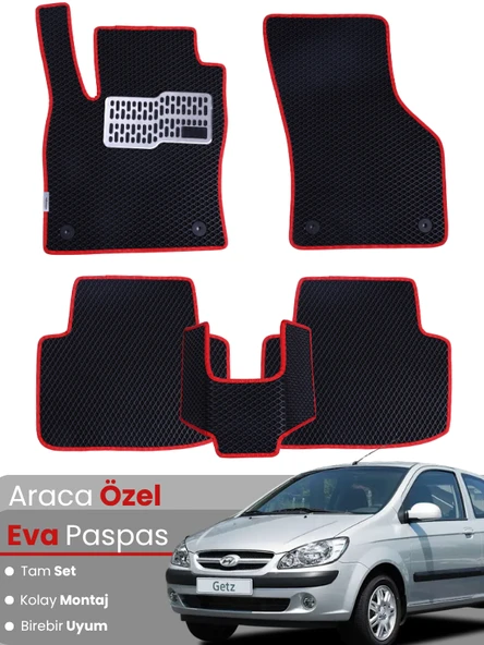 HYUNDAİ GETZ (2002-2011) Uyumlu EVA Paspas Tam Set–Araca Özel,Kolay Montaj,Su Geçirmez ürün görseli 1