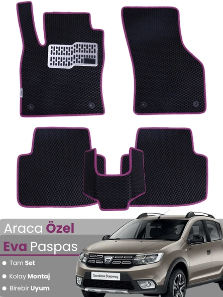 DACİA SANDERO STEPWAY (2012-2020) Uyumlu EVA Paspas Tam Set–Araca Özel,Su Geçirmez,Kolay Montaj ürün görseli 1