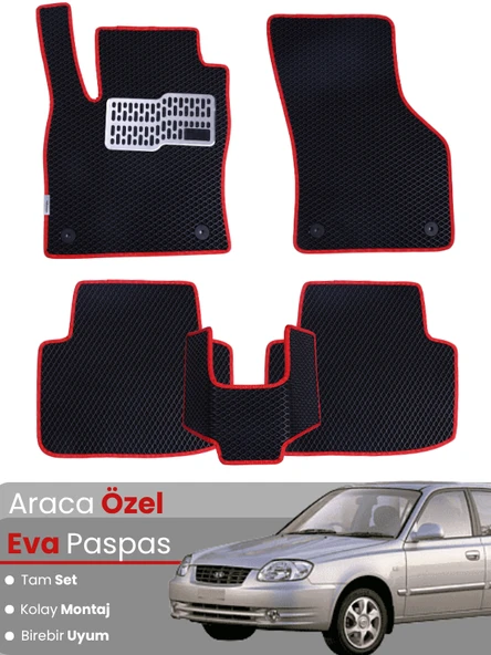 HYUNDAİ ACCENT ADMİRE (1999-2005) Uyumlu EVA Paspas Tam Set–Araca Özel,Kolay Montaj ürün görseli 1
